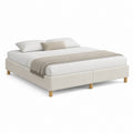 Polsterbett Doppelbett Creme Polyester Rechteckig 180 x 200 cm