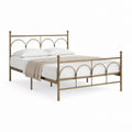 Metallbett Bettgestell Messingfarben Stahl 160 x 200 cm mit Rundbogen Kopfteil und Fußteil