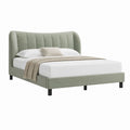 Polsterbett Doppelbett Salbeigrün Polyester Rechteckig 160 x 200 cm