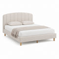 Polsterbett Doppelbett Beige Polyester mit Lattenrost 160 x 200 cm