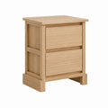 Nachttisch mit 2 Schubladen Natur Eiche Massivholz rechteckig 45 x 35 x 60 cm