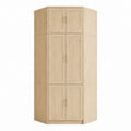 Eckkleiderschrank 6-türig in Eiche natur aus Spanplatte in Eckform 100 x 100 x 240 cm