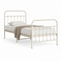 Metallbett Bettgestell Cremeweiß Stahl 90 x 200 cm