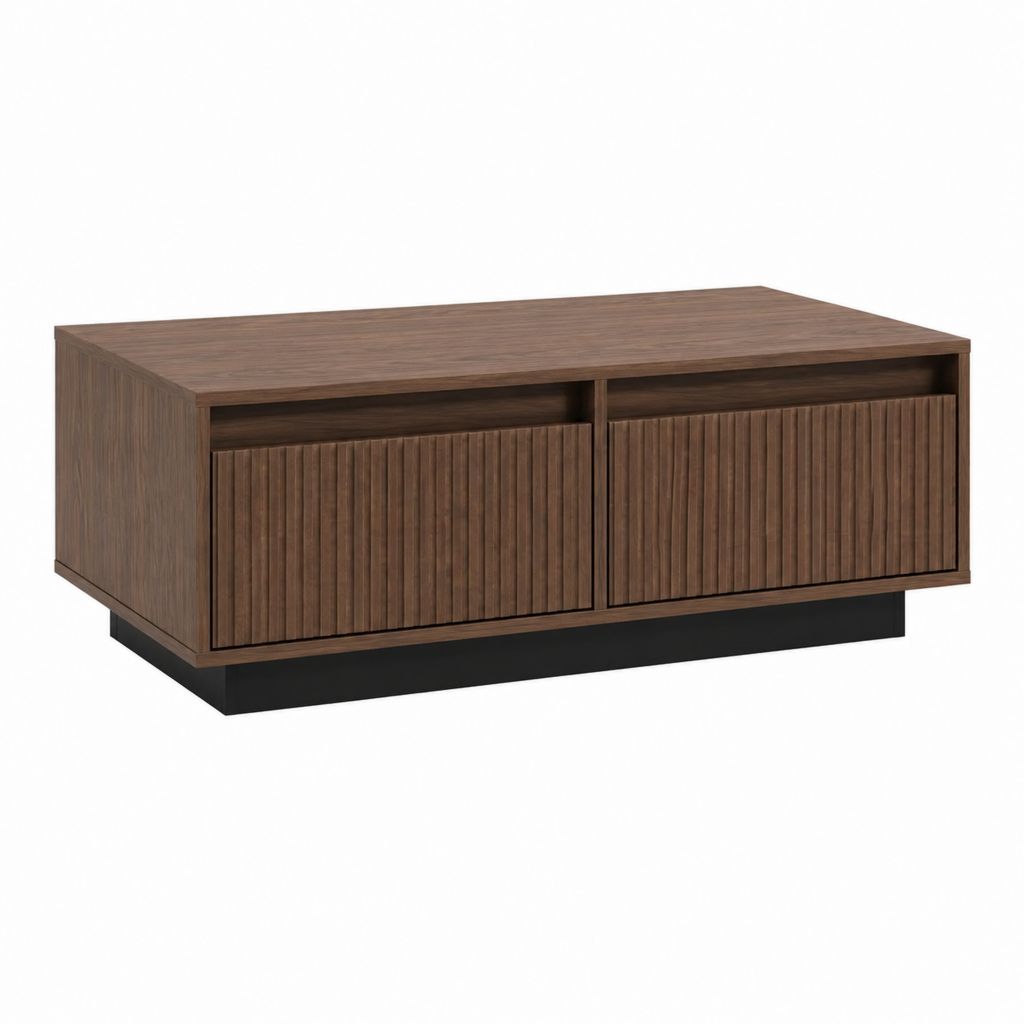 Couchtisch mit Stauraum Walnussbraun MDF rechteckig 120 x 60 x 45 cm