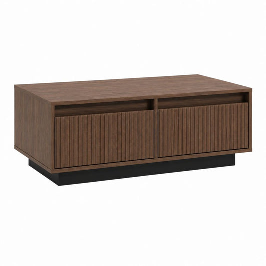 Couchtisch mit Stauraum Walnussbraun MDF rechteckig 120 x 60 x 45 cm