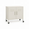 Rollschrank Weiß aus pulverbeschichtetem Stahl rechteckig mit 2 Türen 80 x 40 x 75 cm